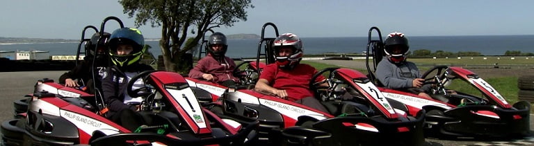 motorbike and go kart racing on the island