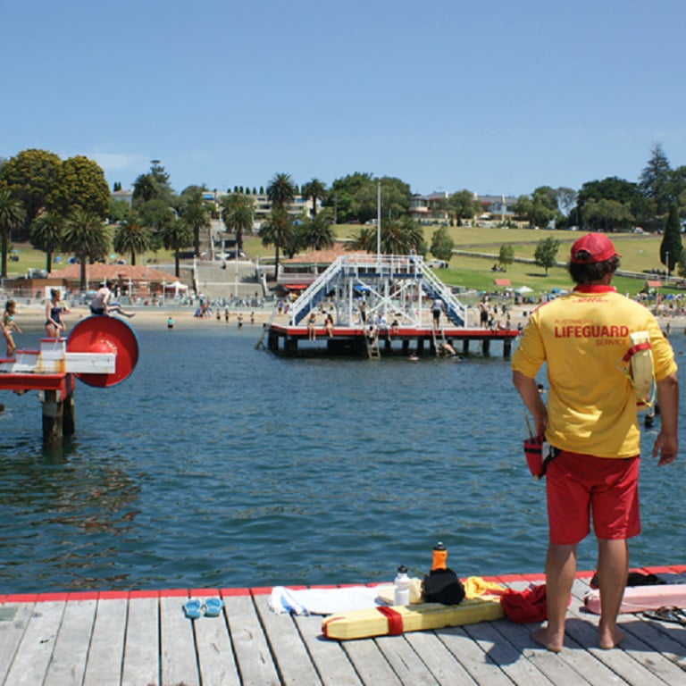 Aussie Life guards doing their job at Eastern Beach