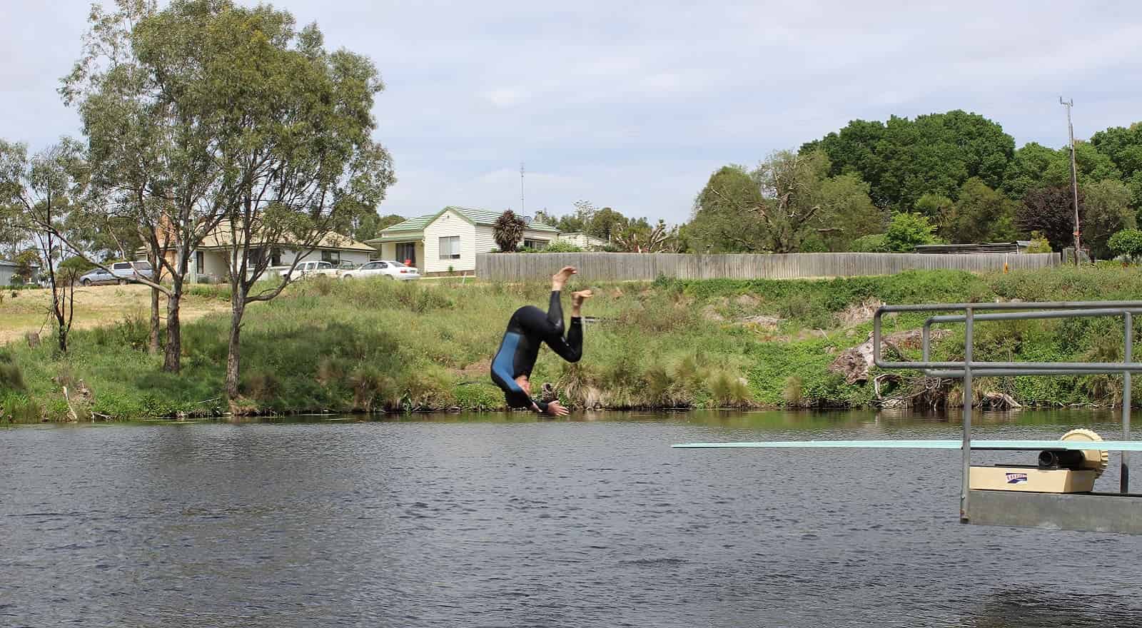 swimming in the natural spring at panmure